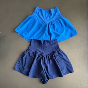OFFLINE By Aerie Real Me Crossover Flowy Short: 2 pairs, blue & navy, XS
